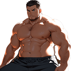 Beefy Muscle Bear Message Stamps in JP