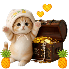 scottish fold and pineapple sticker3