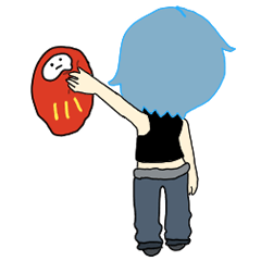 青い髪の女の子3