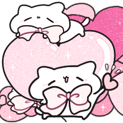 【好き】ピンクリボンのゆるいこねこ