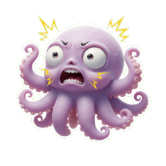 Clueless Octopus Cute, Confused, and