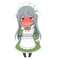 Expressive Silver-Haired Maid