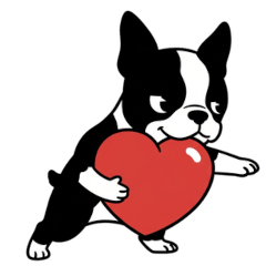 波士頓梗的愛心貼圖