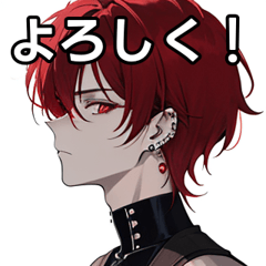 Pierced red-haired boy with short hair