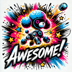 爆色！彩色機器貴賓狗