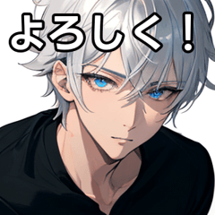 Simple silver short hair boy