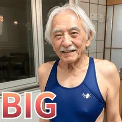 [BIG] An old man in a school swimsuit