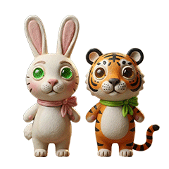Tiger and rabbit Moobingu sticker