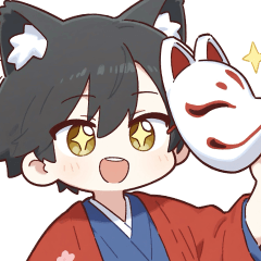 ゆるかわ狐面スタンプ