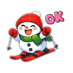 Cute Snowman Snow Sports