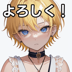 Pierced blonde short hair beautiful boy