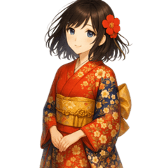 想いを伝える着物少女