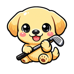 Golfing Puppy: Cute Labrador