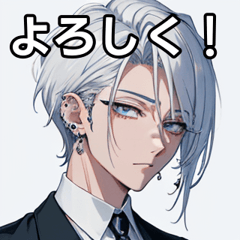 Piercings, silver hair, short hair, CEO