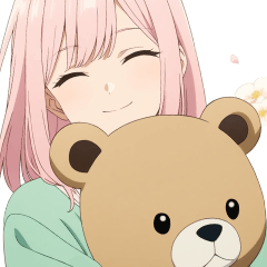 A warm and gentle girl and a bear