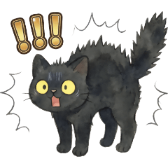 Ruu the Black Cat  Stickers for All Year