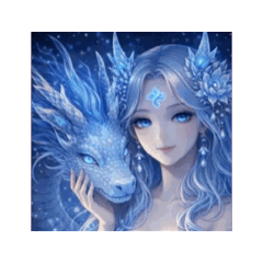 青龍與白蛇的療癒幻想貼圖