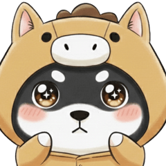 ぽちゃ黒柴＆ぽちゃハムの万能スタンプ！