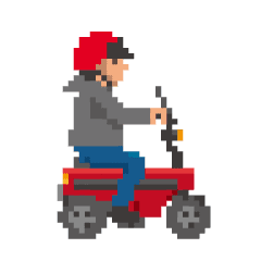 Compact red bike pixel art