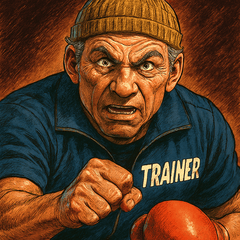 โค้ชข้างเวทีสุดเดือด! สติ๊กเกอร์มวย