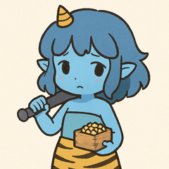 귀여운 푸른 오니의 세츠분 스티커