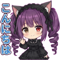 CatEaredGothicLolitaPurpleHairedTwinTail