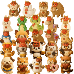 Paper Clay Animals: Setsubun & Valentine