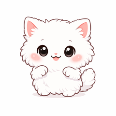 Fluffy Cat: Daily & Business Stickers