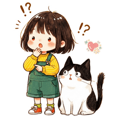 Cute Girl & Cat: Warm Daily Quotes