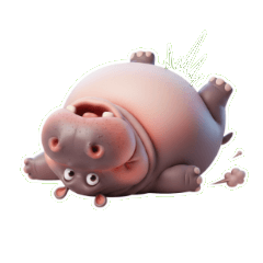 かわいいカバが「ありがとう」を伝えます