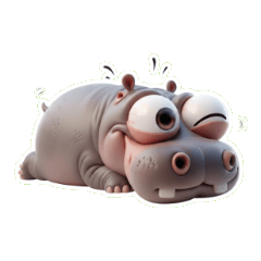 ฮิปโปน่ารัก สวัสดียามเช้า กลางวัน และกลา