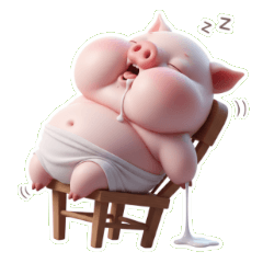 หมูชมพู สวัสดีปีใหม่ กินอิ่มนอนหลับ!