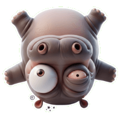 泣いている可愛いカバ、ハグが必要