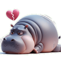 귀여운 하마의 뽀뽀와 평생 사랑