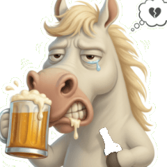 ぶっ飛んだ上向き鼻の駿馬