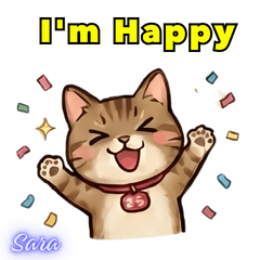 キジトラ猫サラのかわいいスタンプ