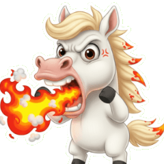 鼻ぺちゃの駿馬、突撃！走れ！