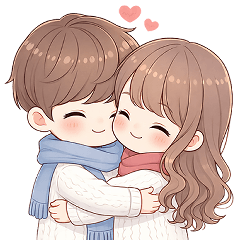 Warm Love Stickers for Cold Winter