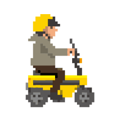 Compact yellow bike pixel art 2
