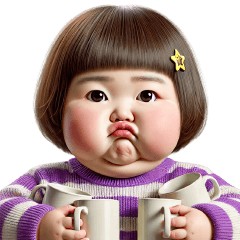 Chubby Girl Funny face187 No Text