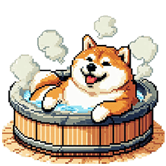 Pixel art japanese event fat shiba