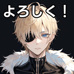 One-eyed blonde short-haired boy