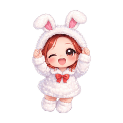 Rabbits and girl2570030