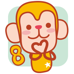 Sticker of a cute monkey 8