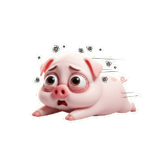 Blurry and Terrified Pink Piglet