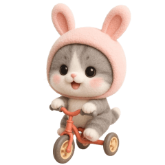 Cat with rabbit hood (No text)