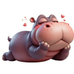 귀여운 하마가 당신을 응원해요