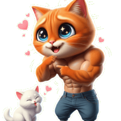 Super Fierce Muscular Ginger Cat is