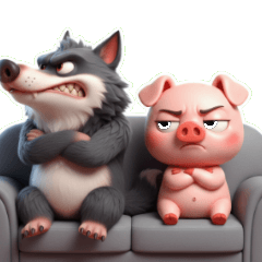 핑크 돼지와 큰 늑대 죄송해요, 제가 잘