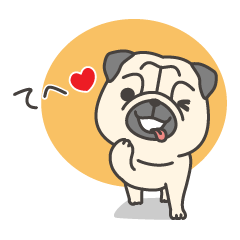 Pug Dog Pasuta's daily Sticker 1